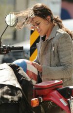 MICHELLE RODRIGUEZ Riding a Bike Out in Venice 08/28/2016