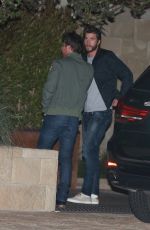 MILEY CYRUS and LIAM HEMSWORTH Night Out in Los Angeles 08/27/2016