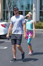 MILEY CYRUS and Liam Hemsworth Out in Calabasas 08/26/2016