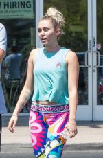 MILEY CYRUS Out and About in Calabasas 08/26/2016