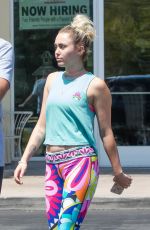 MILEY CYRUS Out and About in Calabasas 08/26/2016
