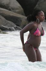 NATURI NAUGHTON in Bikini at a Beach in Barbados 07/29/2016