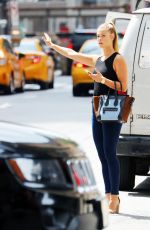 NINA AGDAL Out and About in New York 08/18/2016