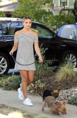 OLIVIA HOLT Walks Her Dogs Out in Los Angeles 08/18/2016