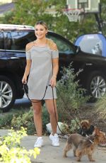 OLIVIA HOLT Walks Her Dogs Out in Los Angeles 08/18/2016