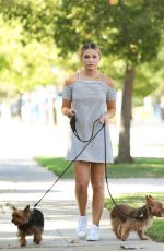 OLIVIA HOLT Walks Her Dogs Out in Los Angeles 08/18/2016