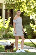 OLIVIA HOLT Walks Her Dogs Out in Los Angeles 08/18/2016