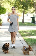 OLIVIA HOLT Walks Her Dogs Out in Los Angeles 08/18/2016