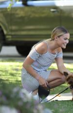 OLIVIA HOLT Walks Her Dogs Out in Los Angeles 08/18/2016