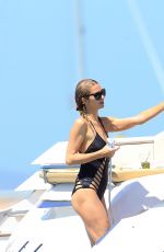 PARIS HILTON in Swimsuit at a Boat in Ibiza 08/01/2016