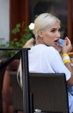 PIA MIA PEREZ at Il Fornaio in Los Angeles 08/24/2016