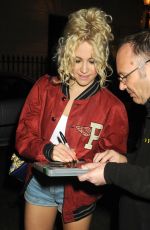 PIXIE LOTT in Denim SHorts Leaves Haymarket Theatre in London 08/22/2016
