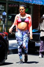 Pregnant ANGELA SIMMONS Out in Beverly Hills 08/18/2016