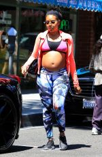 Pregnant ANGELA SIMMONS Out in Beverly Hills 08/18/2016