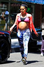 Pregnant ANGELA SIMMONS Out in Beverly Hills 08/18/2016