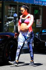 Pregnant ANGELA SIMMONS Out in Beverly Hills 08/18/2016