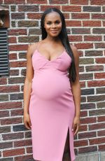 Pregnant TIKA SUMPTER Arrives at Late Show with Steohen Colert in New York 08/23/2016