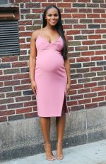 Pregnant TIKA SUMPTER Arrives at Late Show with Steohen Colert in New York 08/23/2016