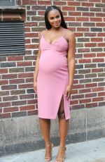 Pregnant TIKA SUMPTER Arrives at Late Show with Steohen Colert in New York 08/23/2016