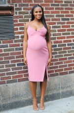 Pregnant TIKA SUMPTER Arrives at Late Show with Steohen Colert in New York 08/23/2016