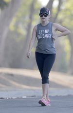 REESE WITHERSPOON Out Jogging in Brentwood 08/30/2016