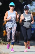 REESE WITHERSPOON Out Jogging in Brentwood 08/30/2016