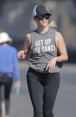 REESE WITHERSPOON Out Jogging in Brentwood 08/30/2016