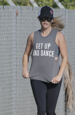 REESE WITHERSPOON Out Jogging in Brentwood 08/30/2016