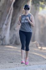 REESE WITHERSPOON Out Jogging in Brentwood 08/30/2016