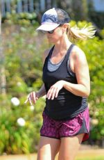 REESE WITHERSPOON Out Jogging in Los Angeles 08/21/2016