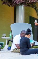 RIHANNA in Swimsuit at Pool at her Hotel in Zurich 08/13/2016