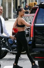 RIHANNA Leaves Her Hotel in New Yotk 08/25/2016