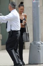 RIHANNA Leaves Her Hotel in New Yotk 08/25/2016