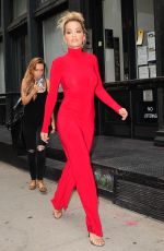 RITA ORA All in Red Leaves Her Apartment in NewYork 10/08/2016