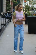 RITA ORA in Ripped Jeans Out in New York 08/03/2016