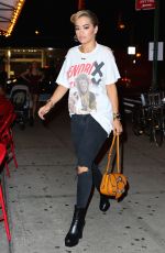 RITA ORA Night Out in New York 08/08/2016