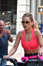 RITA ORA Rding a Bike Out in New York 08/03/2016