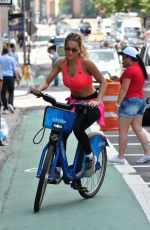 RITA ORA Rding a Bike Out in New York 08/03/2016