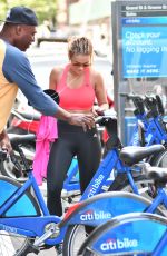 RITA ORA Rding a Bike Out in New York 08/03/2016
