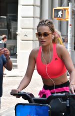RITA ORA Rding a Bike Out in New York 08/03/2016