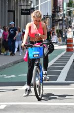 RITA ORA Rding a Bike Out in New York 08/03/2016