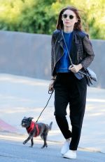 ROONEY MARA Out with Her Dog in New York 08/17/2016