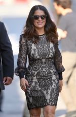 SALMA HAYEK Arrives at Jimmy Kimmel Live in Hollywood 08/02/2016