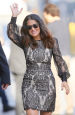 SALMA HAYEK Arrives at Jimmy Kimmel Live in Hollywood 08/02/2016