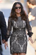 SALMA HAYEK Arrives at Jimmy Kimmel Live in Hollywood 08/02/2016