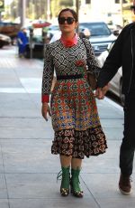 SALMA HAYEK Out and About in Beverly Hills 08/29/2016