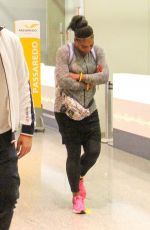 SERENA WILLIAMS Gets Ready to Return Home from Rio De Janeiro 08/10/2016