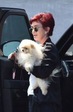 SHARON OSBOURNE Out with Her Dog in Beverly Hills 08/08/2016