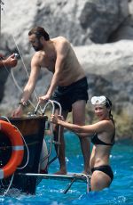 SOPHIE MARCEAU in Bikini at a Boat in Capri 07/31/2016