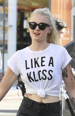 SOPHIE TURNER Out and About in West Hollywood 08/18/2016